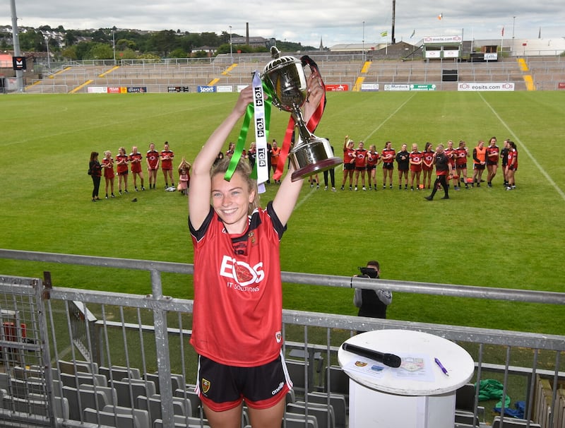 Laoise Duffy captained Down to the 2021 Ulster Intermediate title     Picture: Brendan Monaghan