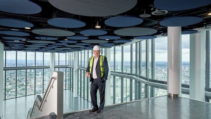 Errigal Contracts director, Cormac McCloskey, pictured at London&#39;s newest skyscraper, 22 Bishopsgate. 
