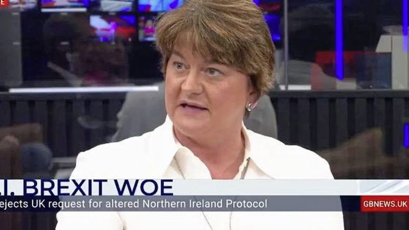 Arlene Foster made her first appearance on GB News yesterday 