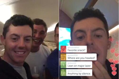 McIlroy celebrates with periscope session on jet 