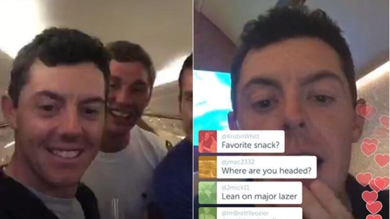 Rory McIlroy took to Periscope for a live chat session with fans while flying from the US to London 