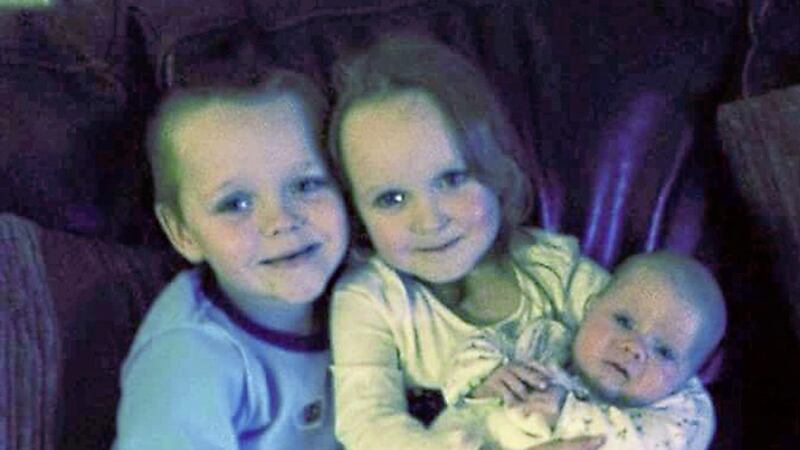 Brandon, Lacie and Lia Pearson, aged three, who along with their older sibling Demi, 15, died in a petrol bomb attack at their home on December 2017 in Walkden, Greater Manchester 