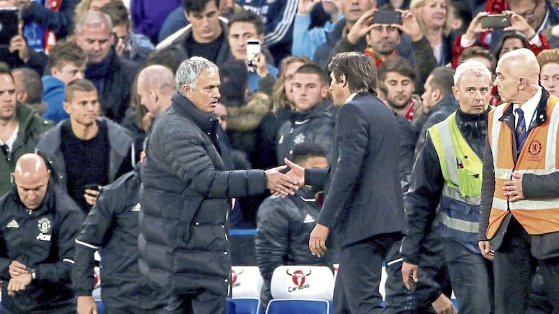 Antonio Conte and Jose Mourinho will cross swords once again at Old Trafford on Sunday 