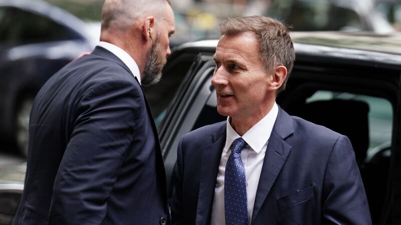 Chancellor of the Exchequer Jeremy Hunt at the Infected Blood Inquiry in London (Jordan Pettitt/PA)