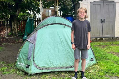Boy, 13, who has spent more than a year camping in garden aiming to beat record