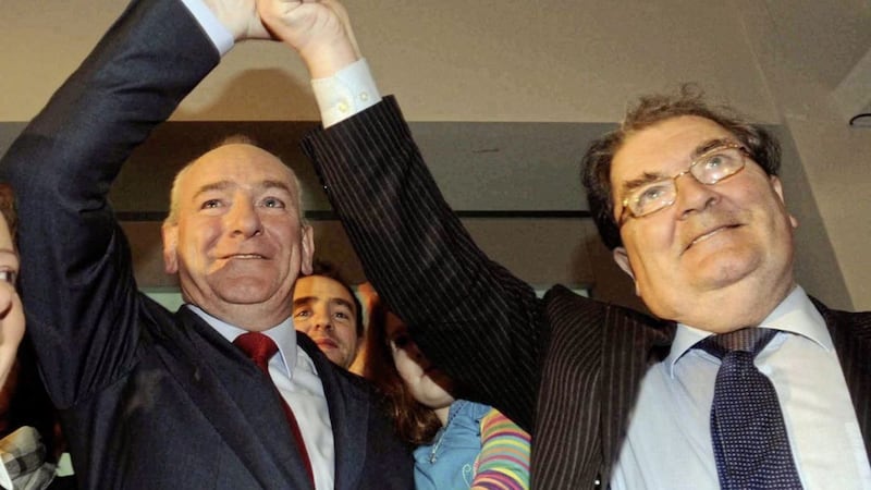 Mark Durkan with John Hume in 2010. Picture by Pacemaker 