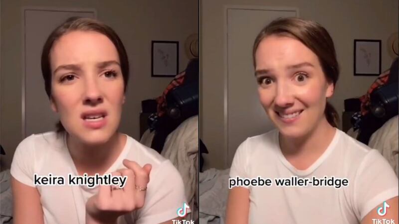 Mary Elizabeth Kelly impersonated Keira Knightley, Fiona Shaw, and Phoebe Waller-Bridge in the video.