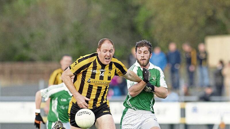John Haran in action for St Eunan&#39;s. The current club chairman says he still considers himself to have won eight county medals, not seven as the official record books show. 
