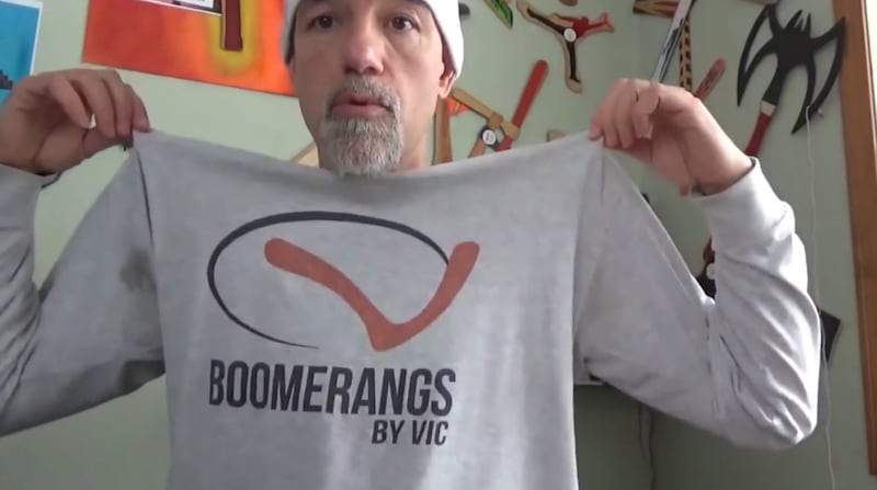 Victor Poulin, a boomerang enthusiast