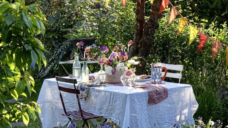 Forage for a few wildflowers and foliage to add colour to your al fresco table 