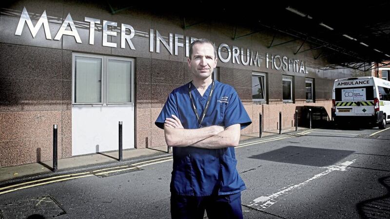 Emergency consultant Dr Eoghan Ferrie did much of his training at Mater and believes the &#39;family feel&#39; of the site has helped staff get through the past 18 months. Picture by Hugh Russell 