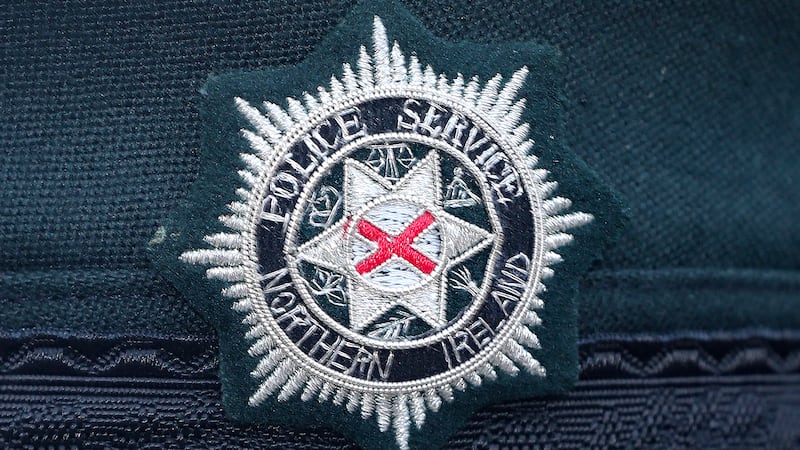 A stock picture of a Police Service of Northern Ireland (PSNI) logo badge in Derry City in Northern Ireland