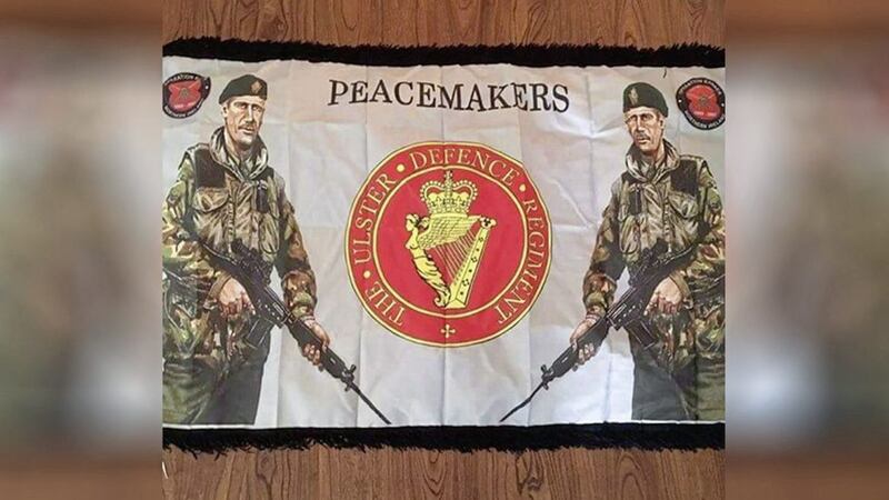 A flag paying tribute to the UDR will be unveiled at a rally involving leading far-right figures in Belfast this weekend 