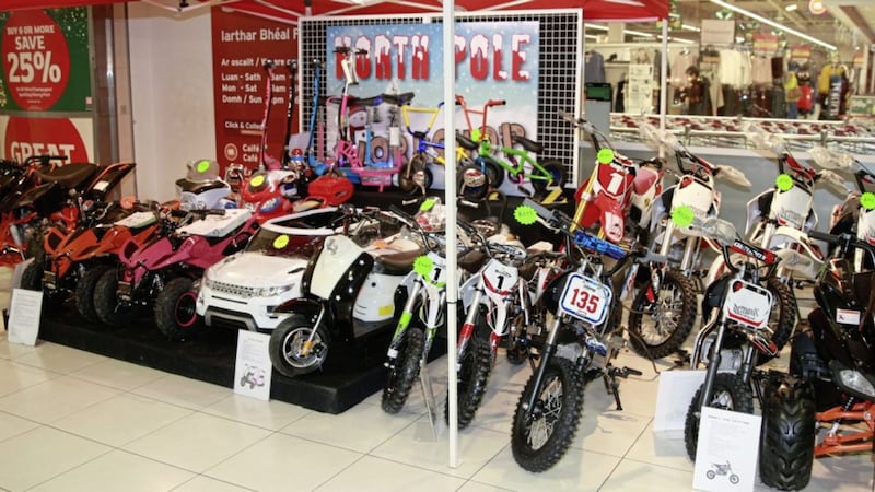 The pop up shop selling scramblers located within the Kennedy Centre. The centre has said it has received no complaints from the local community about the shop. Picture by Bill Smyth 