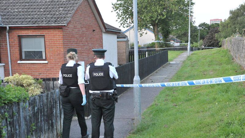 Police at the scene of an attack at Kirkistown Walk in south Belfast last night. Picture by Alan Lewis 