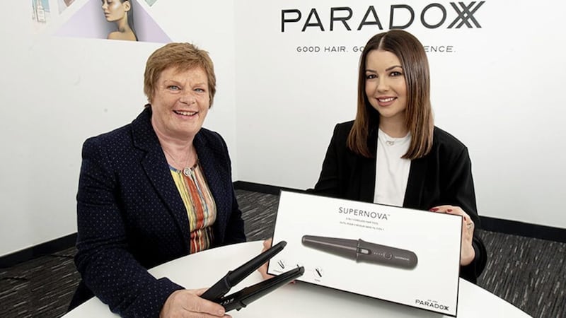 We Are Paradoxx founder and chief executive Yolanda Cooper (right) with Dr Vicky Kell, director of innovation, research and development at Invest NI 