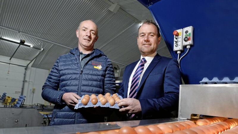 Niall Delargy, company director at Glenballyeamon Eggs, and Conor McNeill, business development manager at Ulster Bank 