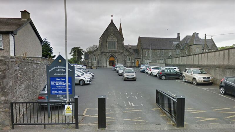 The car hit a number of people in the grounds of the Church of the Immaculate Conception in Clondalkin, south Dublin. Picture: Google Maps&nbsp;