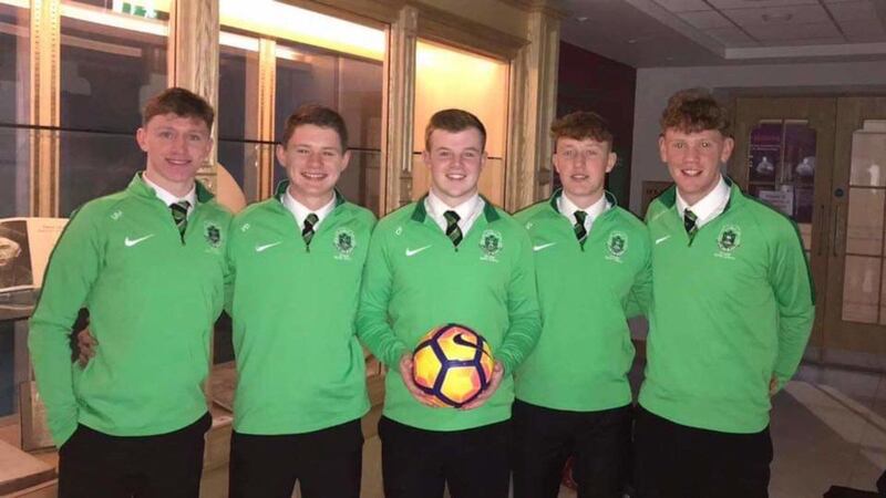 The St Malachy's Cup has been organised by students (l-r) Matthew Mulholland, Paddy Burns, Conall Finnegan, Ronan Gribbin and Aidan McGeown. The five students will use the power of sport to break down barriers and give primary school children the chance to sample what life is like in the big school.