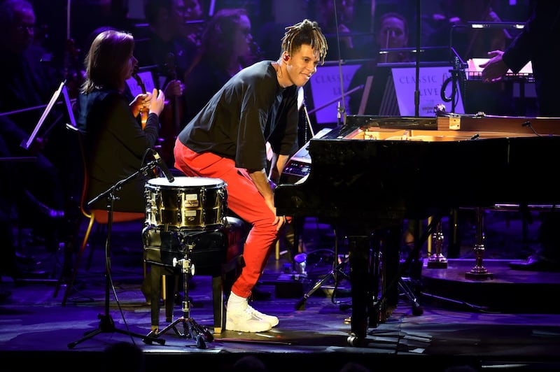 Tokio Myers performing with The Royal Liverpool Philarmonic orchestra