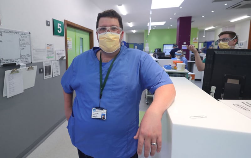 Consultant Michael Perry in the respiratory emergency department at Craigavon Area Hospital in Co Armagh. Picture by Niall Carson/PA Wire&nbsp;