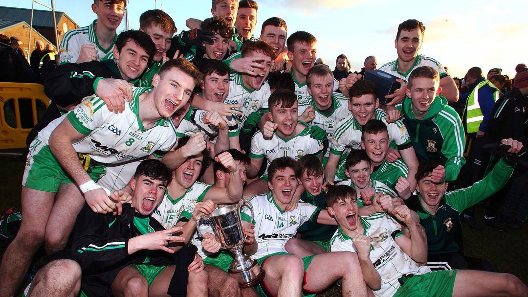 The Burren team celebrate their victory at St Paul's on Sunday<br />Picture by Séamus Loughran