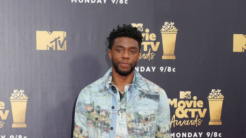 Chadwick Boseman called James Shaw Jr on to the stage in Los Angeles.
