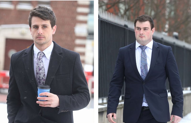 &nbsp;Blane McIlroy (left) and Rory Harrison walking into court at a previous hearing. Pictures by Hugh Russell