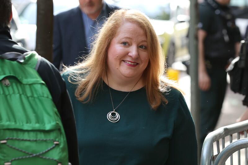 Naomi Long arrives at the Clayton Hotel in Belfast to give evidence to the inquiry