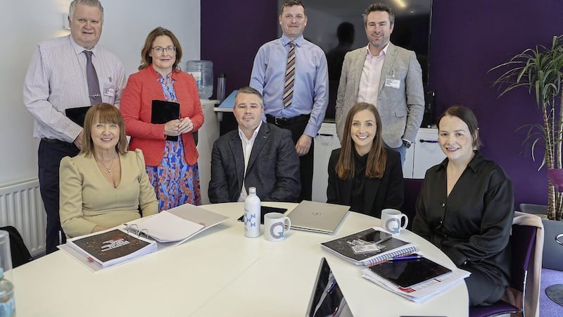 The judges for the 2023 Irish News Workplace &amp; Employment Awards set about their work in Belfast yesterday. Chairing the panel was NI Chamber of Commerce chief executive Ann McGregor (seated left). Picture: Hugh Russell 