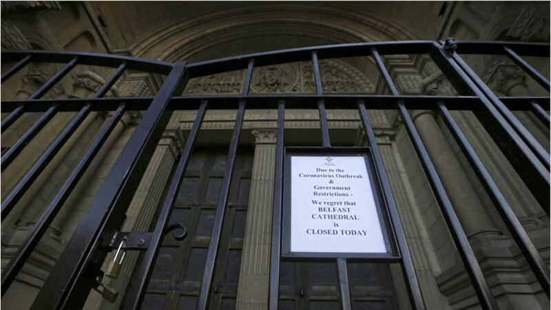 Churches across Ireland, including St Anne&#39;s Cathedral in Belfast, are closed because of coronavirus regulations. Picture by Hugh Russell 