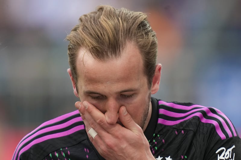 Harry Kane suffered an ankle injury playing for Bayern Munich (Michael Probst/AP).