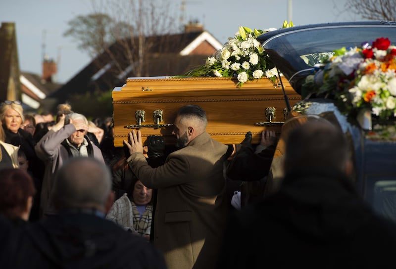 The funeral of Lurgan murder victim Odhrán Kelly took place on Sunday.  Picture by Mark Marlow.