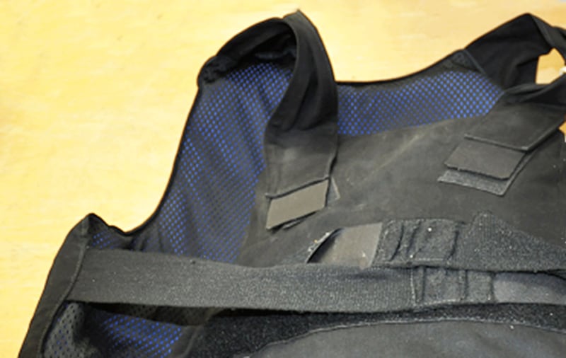 &nbsp;A 'bullet proof vest' was recovered by police