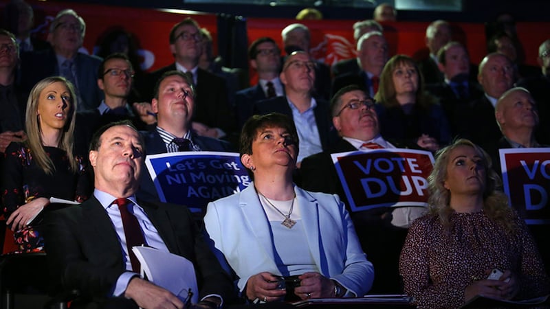 DUP manifesto launch at the W5 Science &amp; Discovery Centre in Belfast. Deputy leader Nigel Dodds and leader Arlene Foster. Picture by Mal McCann&nbsp;