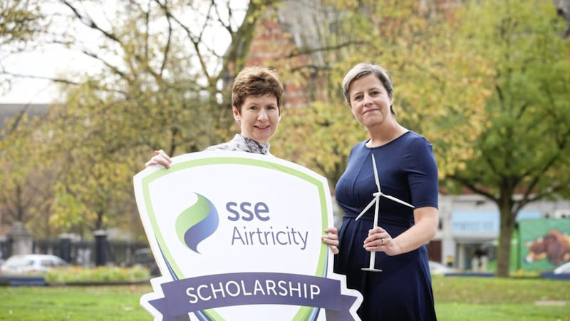 Alison Snookes, Ulster University and Vicky Boden, SSE Airtricity launching the 2019 SSE Scholarship Fund 