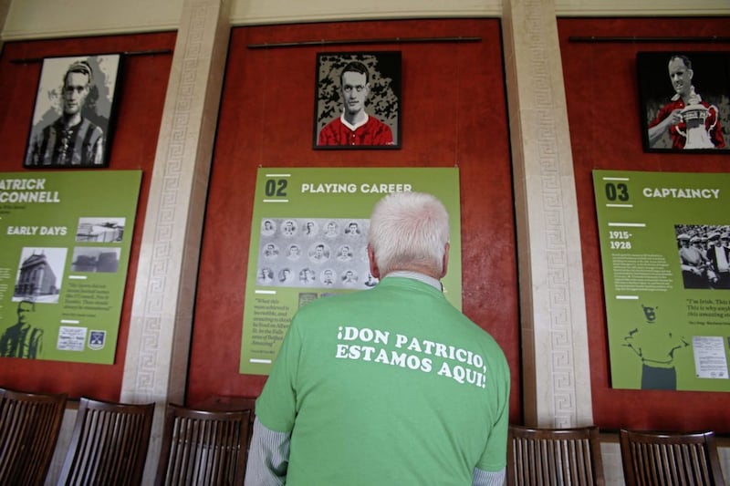 Exhibition launch at the Long Gallery at Stormont to former Belfast Celtic player and Barcelona manager Patrick O&#39;Connell. Picture by Mal McCann 