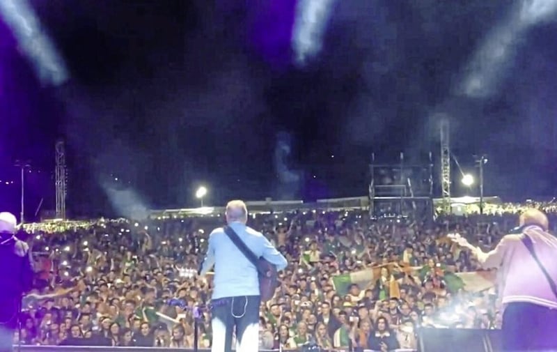 The Wolfe Tones playing at Falls Park in 2019 for Feile An Phobail