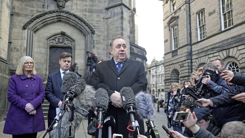 Alex Salmond speaking outside the Court of Session in Edinburgh. Picture by Jane Barlow/PA Wire 