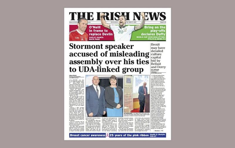 How The Irish News covered BBC Spotlight&#39;s claims about Stormont speaker Robin Newton 