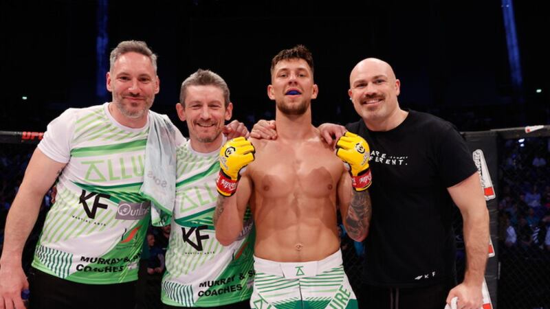 Chris Fields (left) with Tom King, Leon Hill, and Cathal Pendred