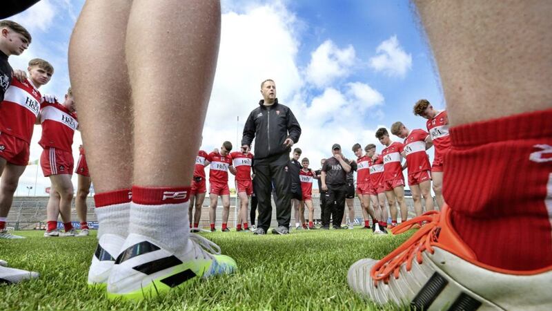 Derry minor manager Martin Boyle will take his team to Portlaoise to face Munster champions Cork tomorrow. Picture Margaret McLaughlin. 