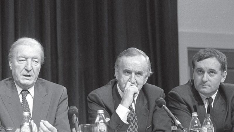 The north&#39;s peace process is more often associated with former taoisigh Albert Reynolds, centre, and Bertie Ahern, right, than with Charles J Haughey, left Picture courtesy Rollingnews.ie 