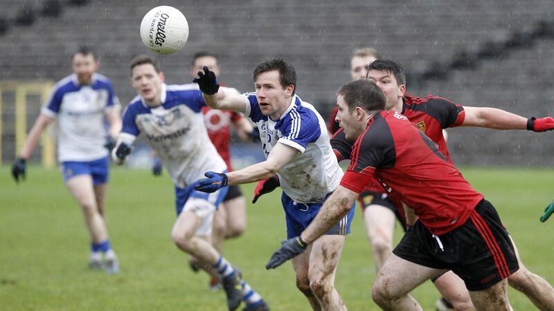 Monaghan beat Down by 19 points in last year's Ulster quarter-final meeting. Picture by Colm O'Reilly