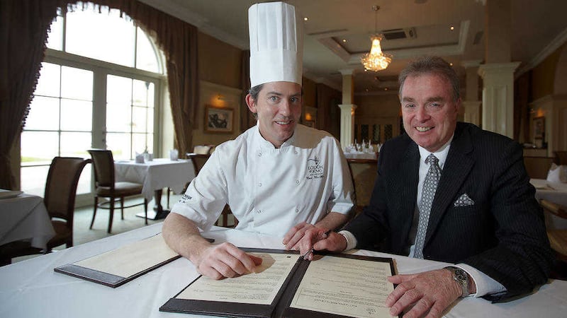 Noel McMeel with former Lough Erne Resort manager Ferghal Purcell 
