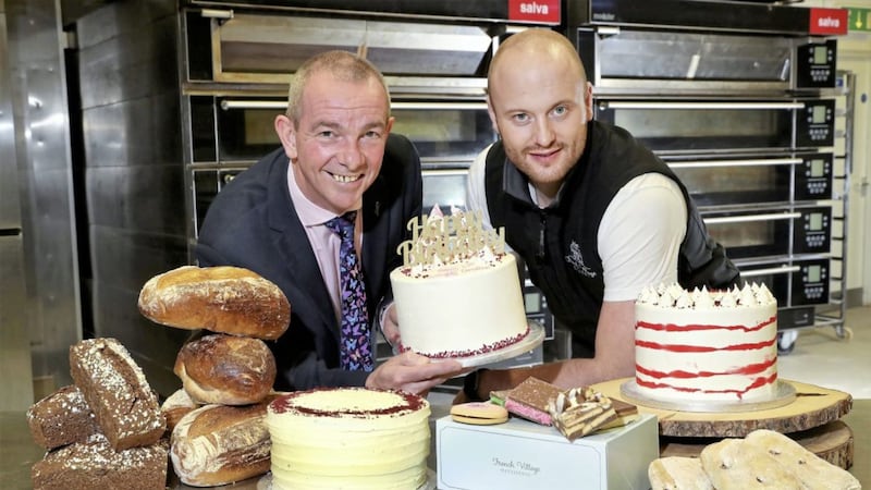 Pictured are Ashley French, director at French Village Bakery (right) and Ian Beatty, business acquisition manager at Danske Bank 