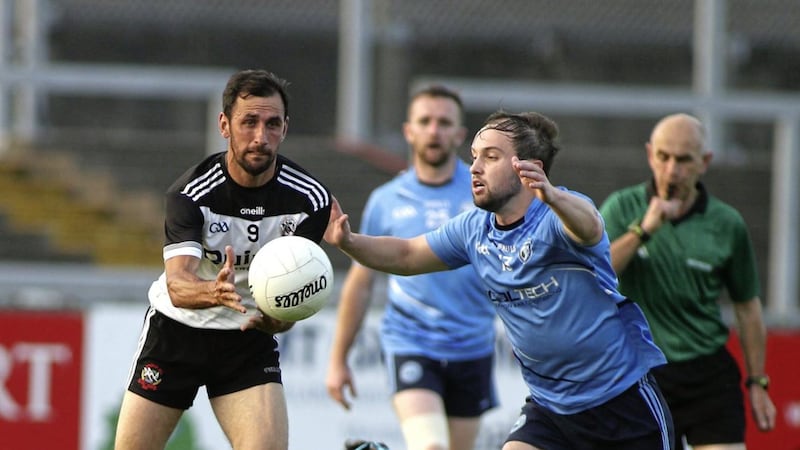 Action from last year's Down SFC clash between eventual champions Kilcoo and Mayobridge.<br /> Picture by Hugh Russell