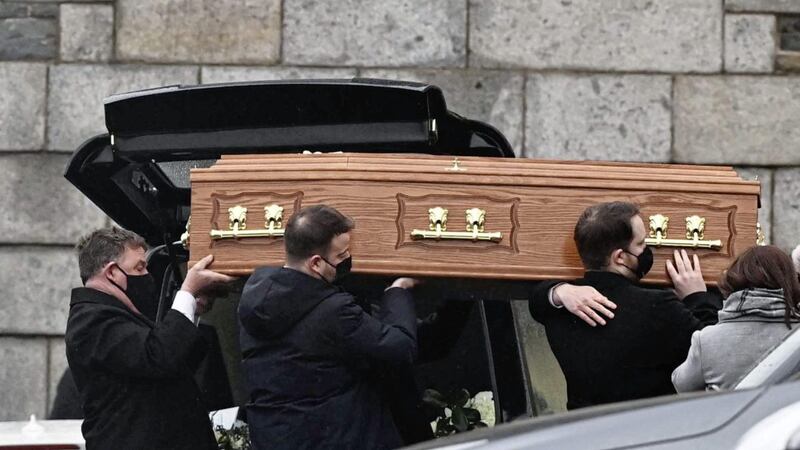 Tierna Campbell&#39;s funeral at St Patrick&#39;s Church in Ballynahinch, Co Down, yesterday. Picture from Pacemaker 