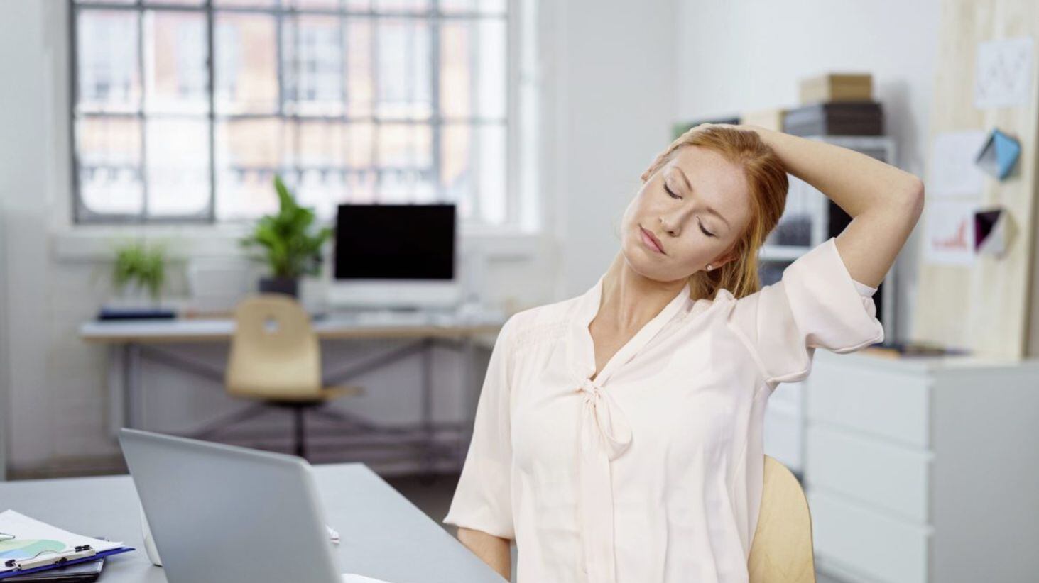 Moving your neck side to side and doing some gentle circles with your head can help to loosen up the area 