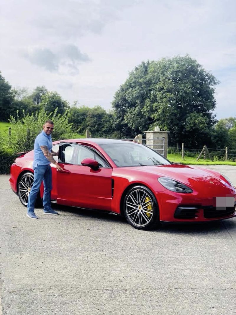 Jim Donegan was shot dead as he sat in his &pound;80,000 sports car.